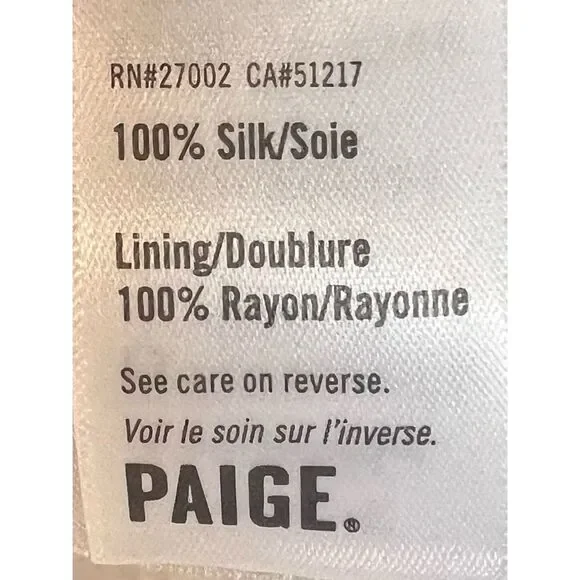 PAIGE Silk Georgette Giannina Mini Dress White/Periwinkle Size XS - Picture 13 of 13